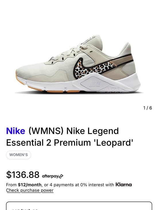 Nike Shoes - Nike Women's Cream Sneakers with Leopard Swoosh and Black Trim